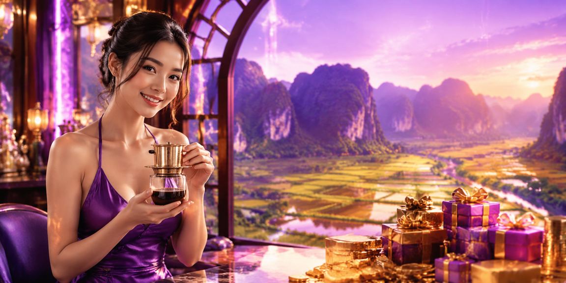 Người dùng Ninh Bình xem khuyến mãi sanclub qua điện thoại bên ly cà phê buổi sáng